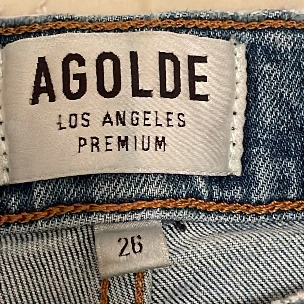 AGOLDE Sophie High Rise Ankle Crop Vertigo‎ Distressed Jeans women’s Sz 26 Blue
